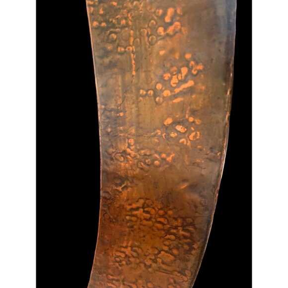 19th Century ANTIQUE ARTS & CRAFTS HAMMERED COPPER OVAL MIRROR England - Picture 4 of 9